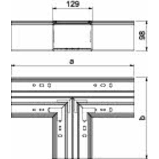 Billede af T-stykke WDK T100130LGR 100x130 lysegrå RAL 7035
