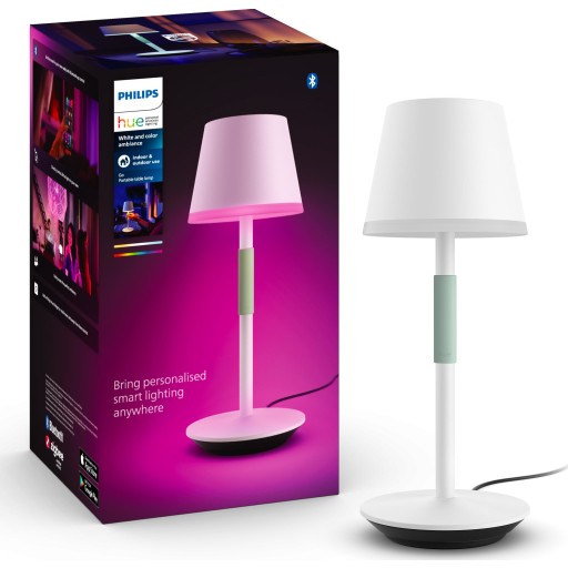 Philips Hue Go uppladdningsbar bordslampa utomhus, vit