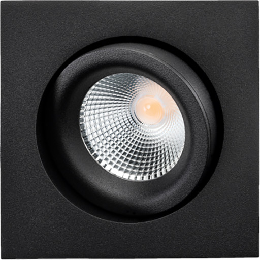 Downlight Junistar Lux Square 1X7W 2700K, 470 lumen, sort
