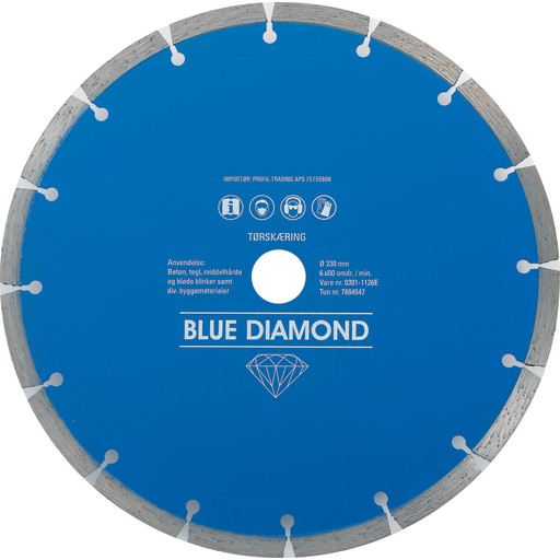 Diamantklinge Blue Diamond ø230 22 23 Mm Fra Carat