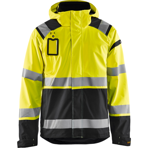 Skalljakke high-vis gul/svart 4X