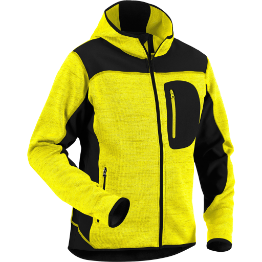 Blåkläder strikket jakke 49302117, med hette, gul/svart, størrelse M Backuptype - Værktøj