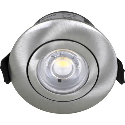 Nordtronic Low Profile Flexible Infällda spotlight, drivdon, Ø5,5 cm, borstad alu, 2700K