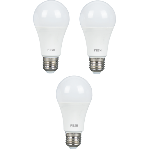FESH SMART HOME LED Standard, flerfarget E27 9W, 3-pak Backuptype - El