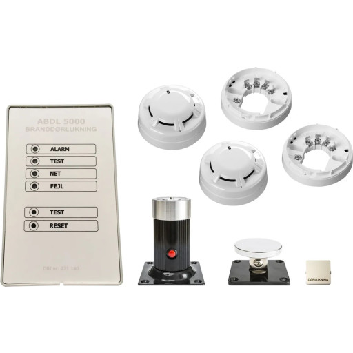Teletec ABDL 5000 brandalarm pakke m/ detektor, magnet og afbryder billede