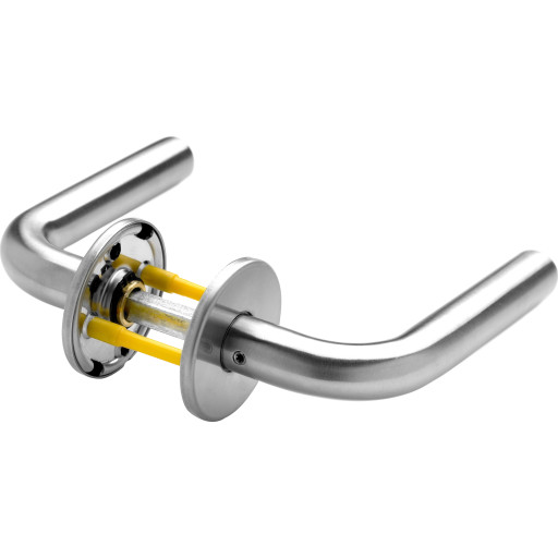 Randi 7021 Line18 dørhåndtag , L-formet, børstet rustfrit stål