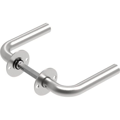 Randi 7021 Line18 dørhåndtag , L-formet, børstet rustfrit stål