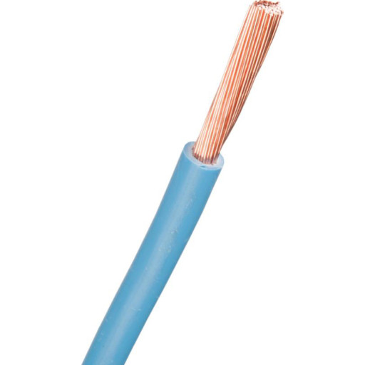 Nexans PVT monteringsledning, 1x6 mm², metervare, lyseblå billede