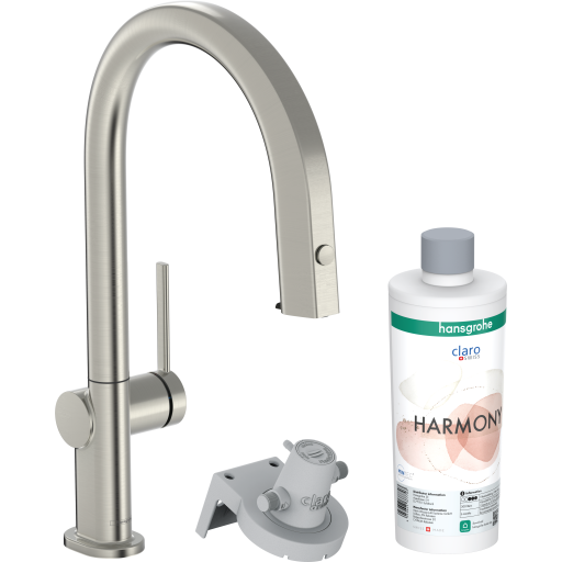 Hansgrohe Aqittura M91 köksblandare, utdragbar pip, filtrerat vatten, stål