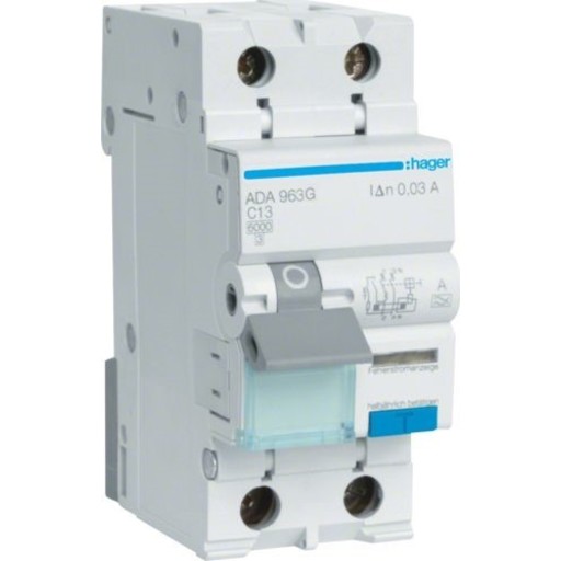 Kombinasjonsbryter Effektbryter/HPFI C 13A 1P+N, 30 mA, ADA963G