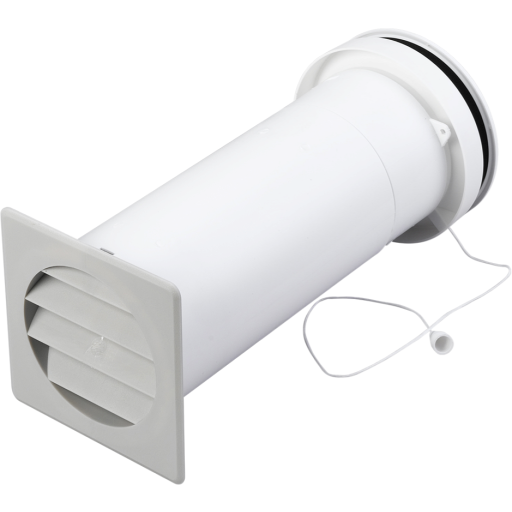 Teleskopventil type 400 Ø105 mm, hvid/hvid, bulk