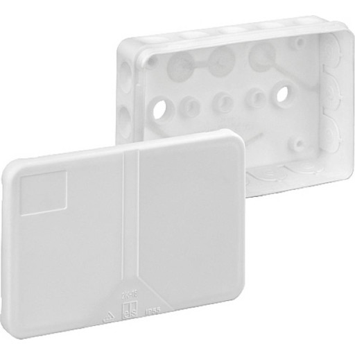 Forgreningsdåse 2,5 mm², 2K-16-L/W  130x85x37 mm  med 19 membrander IP55 halogenfri thermoplast, farve hvid