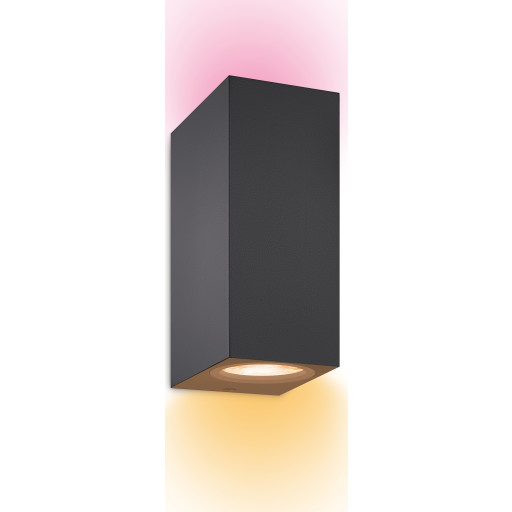 Billede af Wiz Up & Down væglampe, farveskift + hvid, sort