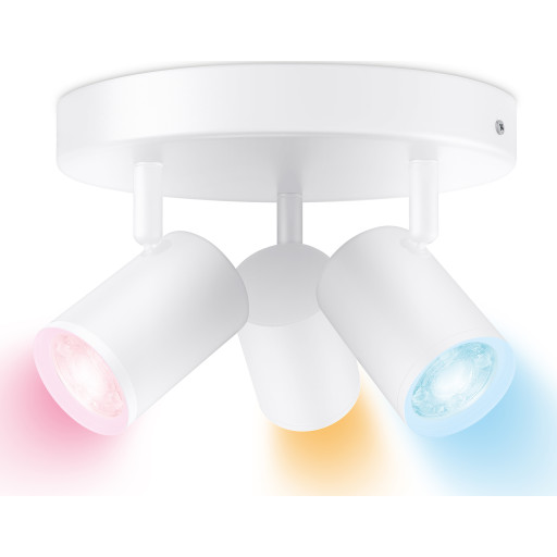 Billede af Wiz Imageo rund spotlampe, 3 spots, farveskift + hvid, hvid