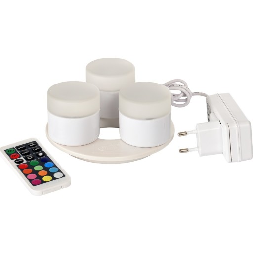 Duni Mini genopladelige LED indsats m/farvet lys - 3 stk