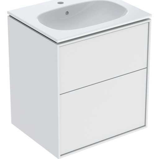 Ifö Sense Art sæt 2 skuffer 59.2x64.4x48cm, vask 60cm, hvid/mat