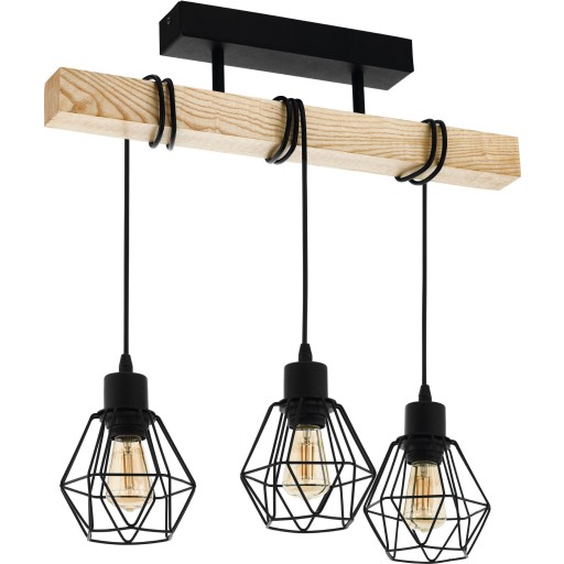 EGLO TOWNSHEND 5 loftlampe, sort/brun