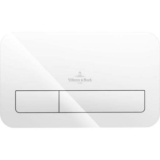 V&B ViConnect betjeningsplade 445x280x365mm hvid sikkerhedsglas