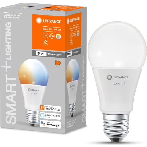 Ledvance Smart+ Wifi E27 standardpære, justerbar hvit, 9W, 1-pak
