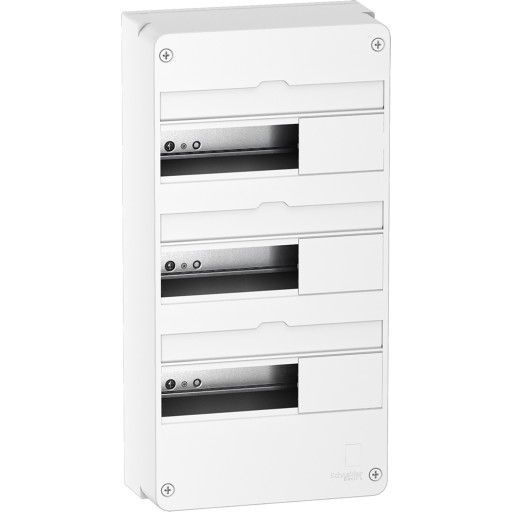 Schneider Electric Afdækning vægmonteret gruppetavle resi9 cx tavle 3 rækker 13 moduler hvid ral9003 uden dør
