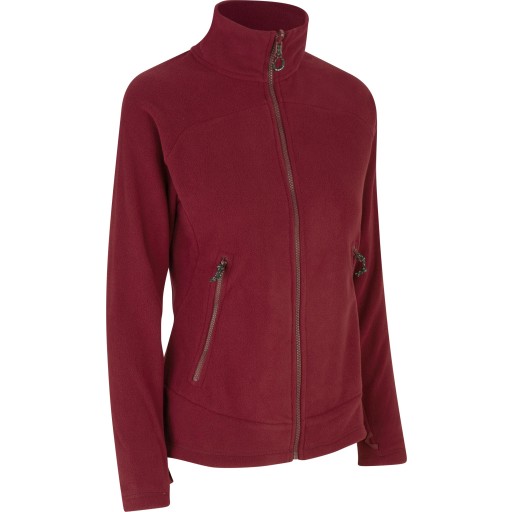 Id Zip N Mix Dame Mikrofleece Cardigan 0807 Bordeaux Str 2xl