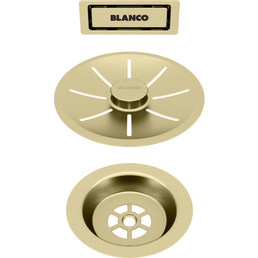 Blanco InFino kurveventil, manuell, Ø82 mm, gull Kjøkken > Kjøkkenvasken