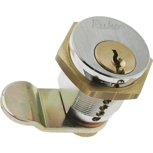 Ruko 1607 møbel- og postkasselås, børstet krom billede