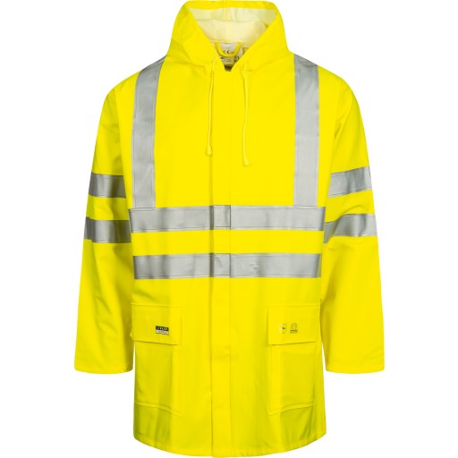 Lyngsøe Pu/pvc Regnjakke Lr9055 High Vis Kl.3 Gul S