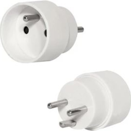 Heatcom Hybrid adapter stik, schuko til DK stik, hvid