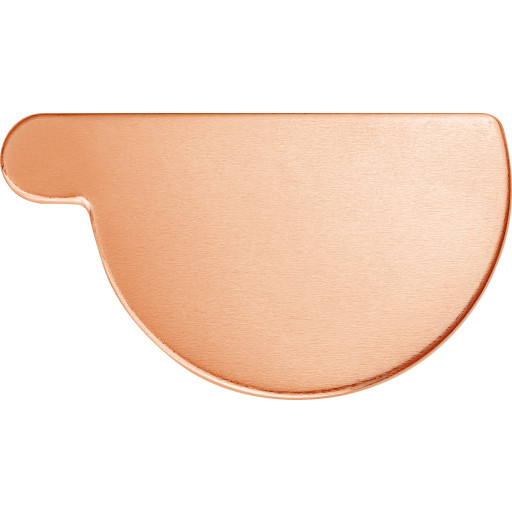 VMzinc endebund nr. 11, 280 mm, højre, til halvrund tagrende, kobber