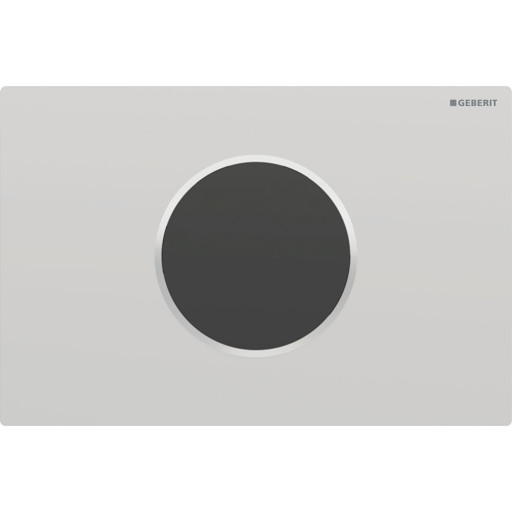 Geberit Sigma 10 Round betjeningsplade, berøringsfri, batteridrift, mat krom/krom