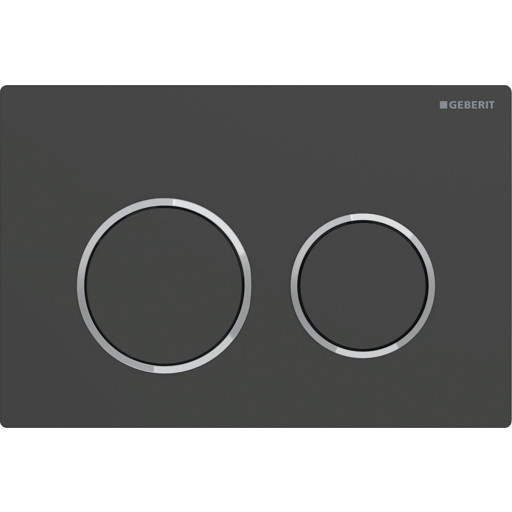 Geberit Omega 20 Round betjeningsplade, mat sort/krom