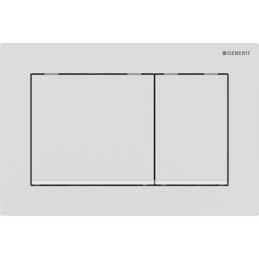Geberit Omega 20 Square betjeningsplade, mat hvid/hvid