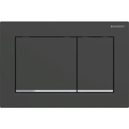 Geberit Omega 20 Square betjeningsplade, mat sort/krom