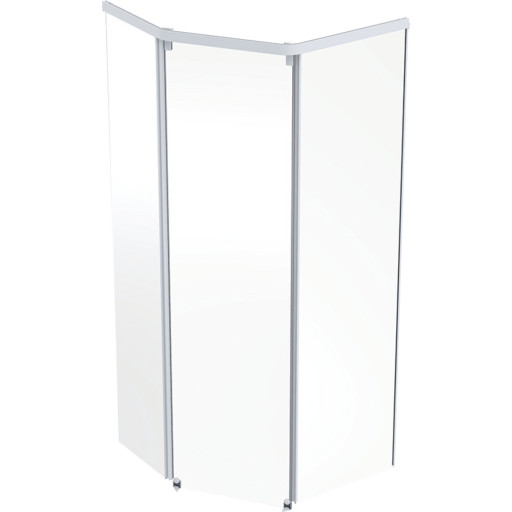 Contura Shower Showerama frontparti, skydedør, 90x90 cm, klart glas, hvid profil