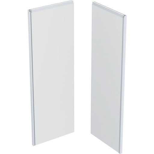 Contura Shower Showerama bakstycke, duschvägg, 90x90 cm, frostat glas, vit profil