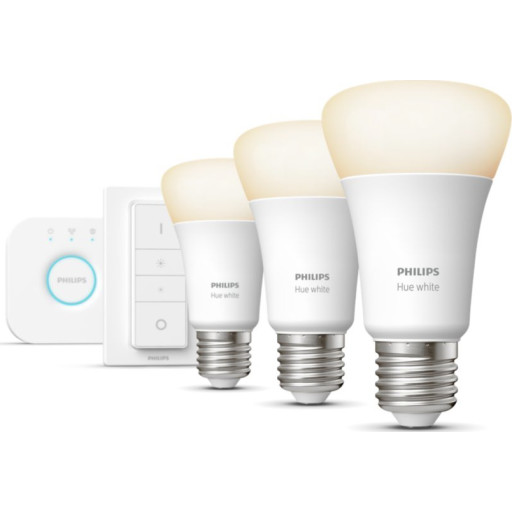 Philips Hue White E27 standardpære starter kit med fjernbetjening