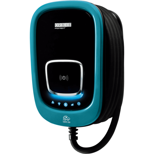 Orbis Viaris UNI billader, 3F, 22kW/32A, 5 meter kabel type 2, WiFi/Ethernet IP54