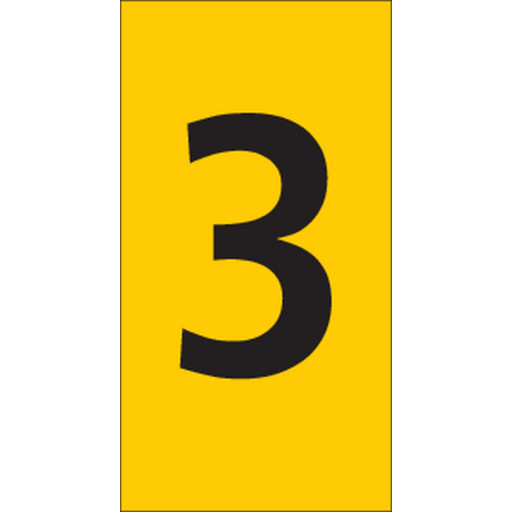 Billede af 5 stk Ledningsmærke (3) gul WIC2 til 1,5-2,5 mm² ledning (200 stk)