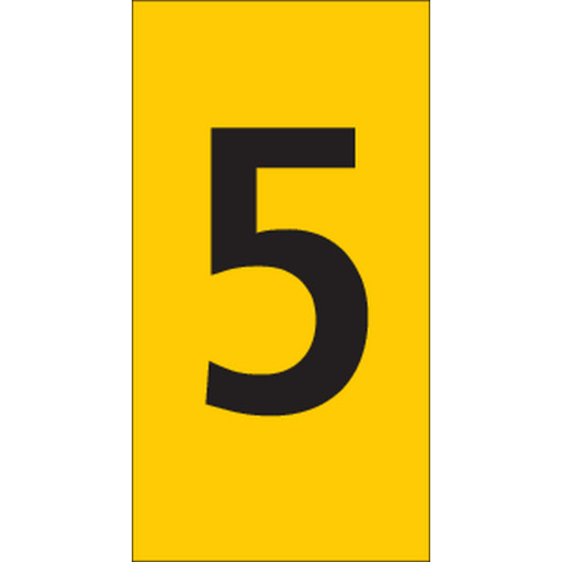 Billede af 5 stk Ledningsmærke (5) gul WIC2 til 1,5-2,5 mm² ledning (200 stk)