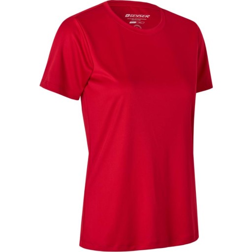 GEYSER Interlock dame T-skjorte G11040, essensiell, rød, størrelse M Backuptype - Værktøj