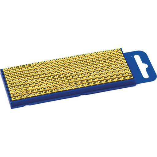5 stk Trådmarkør (0-9) gul WIC2 for 1,5-2,5 mm² tråd (200 stk.) Backuptype - El