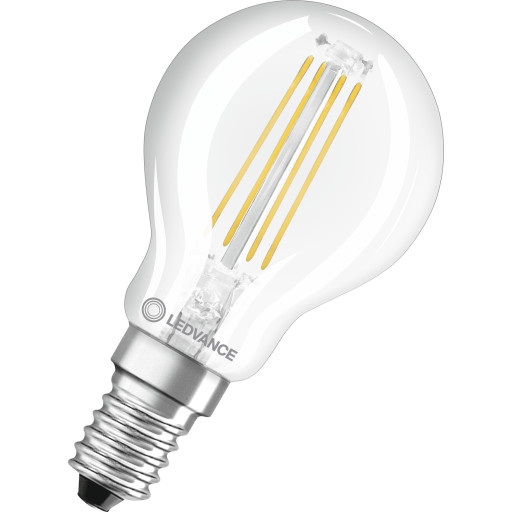 LEDVANCE Classic - LED-filament-lyspære - form: P40 - klar finish - E14 - 4.8 W (tilsvarende 40 W) - klasse F - varmt hvidt lys - 2700 K