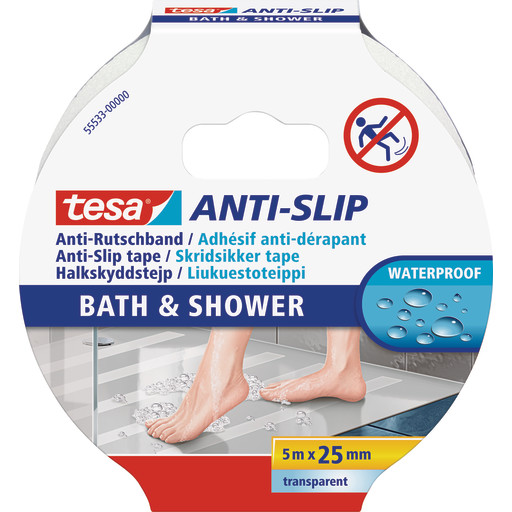 Tesa Anti-slip skridsikker tape, 5 mx25 mm, transparent billede
