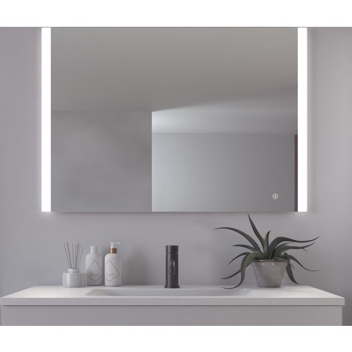 Loevschall Vega speil med lys, dimbar, touch, 100x70 cm Baderom > Innredningen