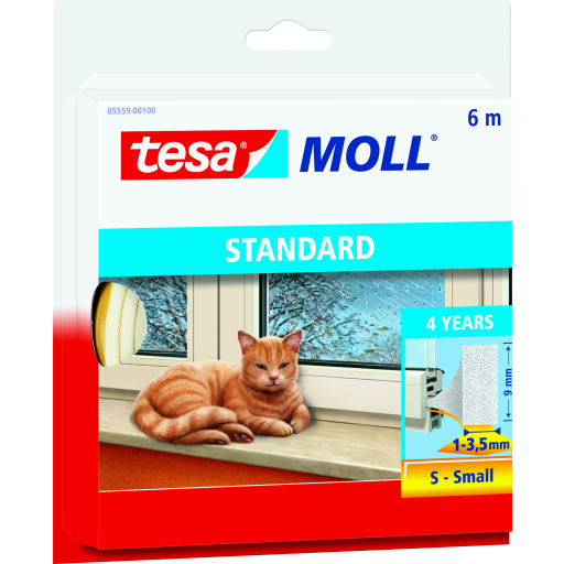 Tesamoll tætningsliste, I-profil, 6 m, hvid billede