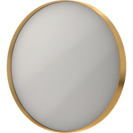 Sanibell Ink SP17 speil med lys, dimbar, duggfri, gull, Ø40 cm Baderom > Innredningen