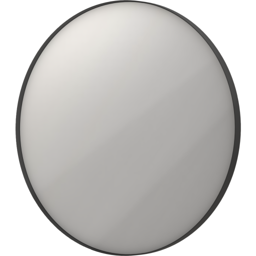 Sanibell Ink SP17 speil med lys, dimbar, duggfri, sort, Ø60 cm Baderom > Innredningen