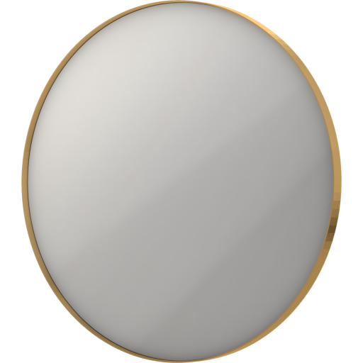 Sanibell Ink SP17 speil med lys, dimbar, duggfri, gull, Ø60 cm Baderom > Innredningen
