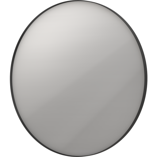Sanibell Ink SP17 speil med lys, dimbar, duggfri, sort, Ø80 cm Baderom > Innredningen